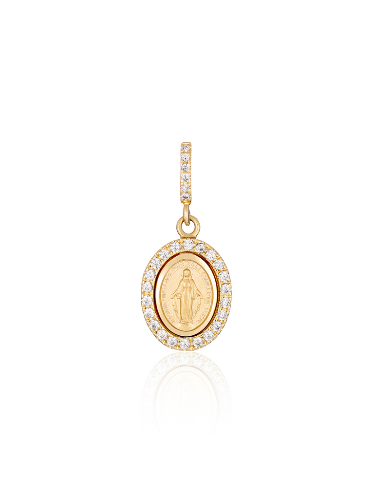 Piccola Sistina 18K Gold and Diamante Madonna Pendant