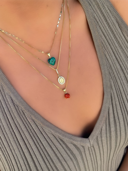 Green Malachite 18K Gold Heart Pendant | Bella Luck Charms | Bella