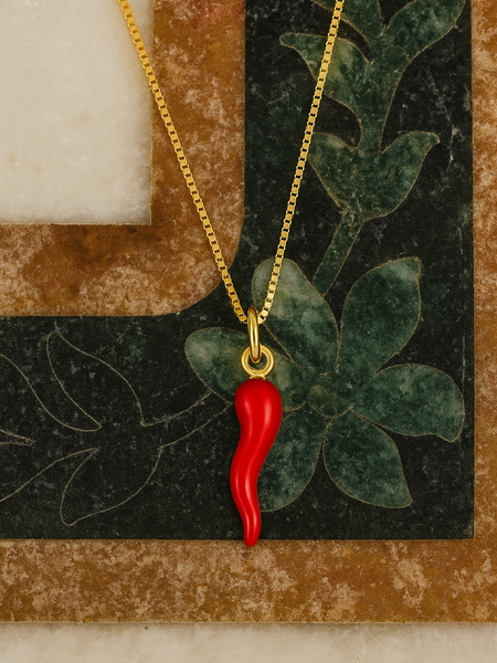 Siracusa Red and Gold Cornicello Necklace | Bella Luck Charms