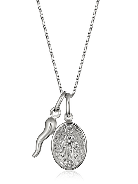 Collana Donna Tuscany Silver - Argento 925 Con Croce E Zirconia Lavanda - 46 Cm