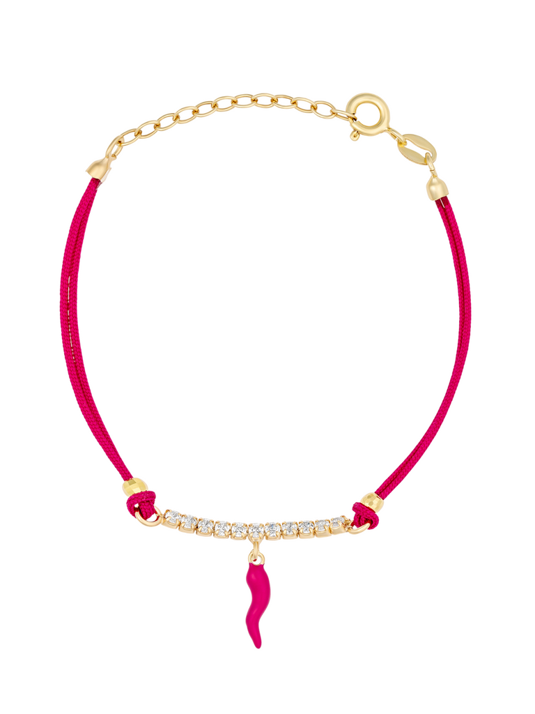 Fortunata Cornicello Pink Bracelet Stack | Bella Luck Charms