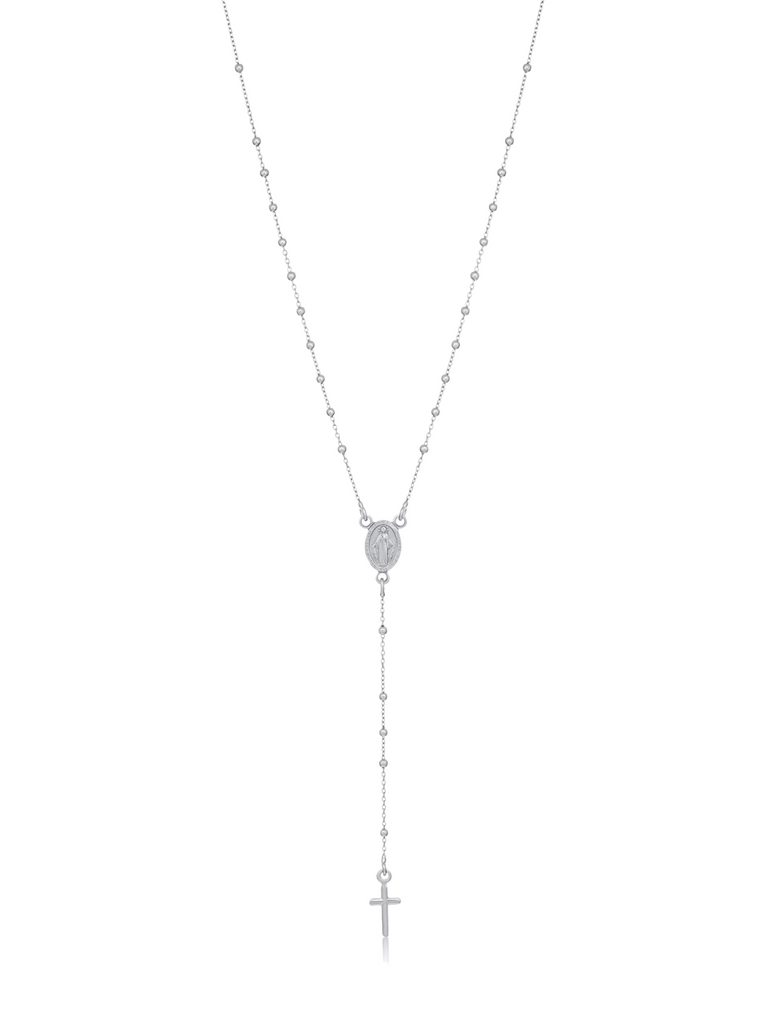 Verona Silver Rosary Necklace
