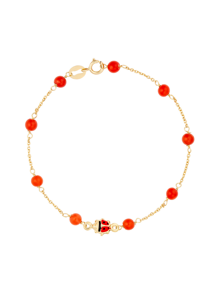 Vicentino 18K Gold Ladybug and Beaded Baby Bracelet | Bella Luck Charms