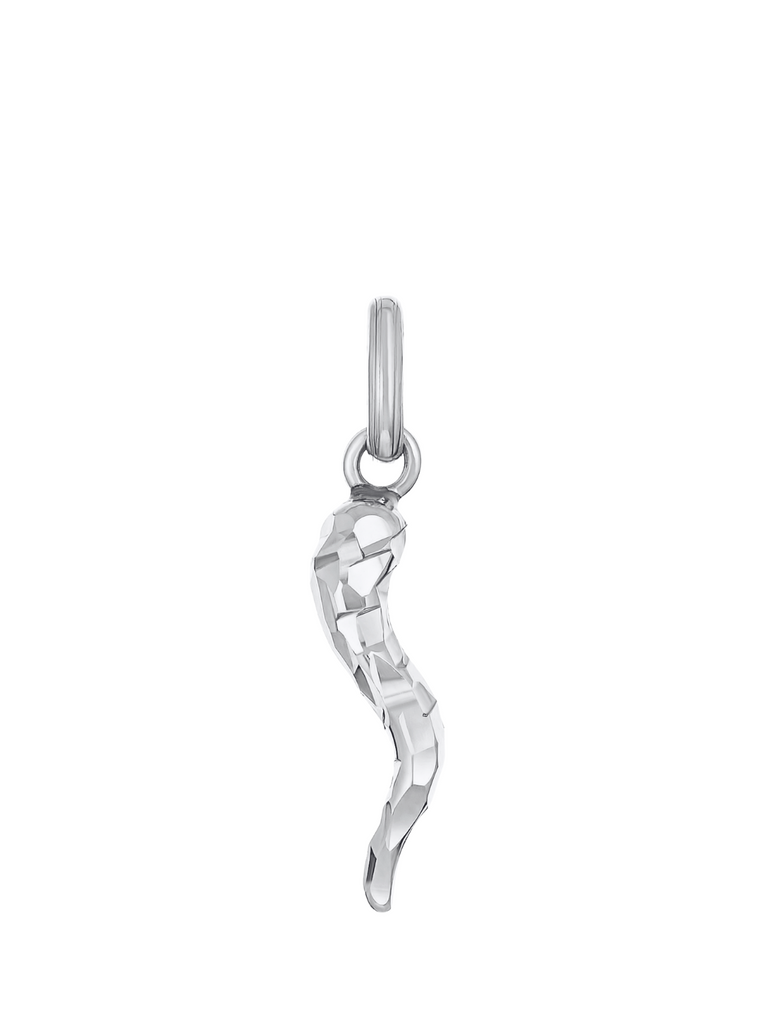 Forio 18K White Gold Cornicello Pendant | Bella Luck Charm