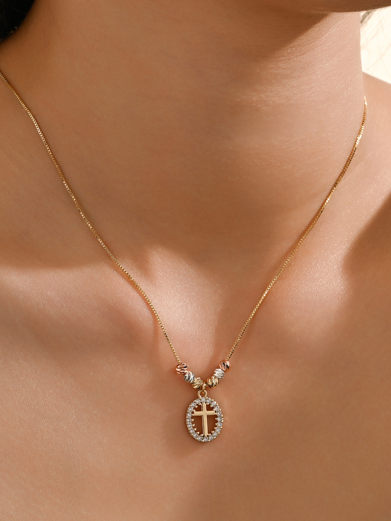 Croce d’Oro Diamante Cross Necklace | Bella Luck Charms