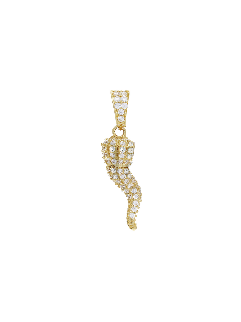 Reale 18K Gold & Diamante Cornicello Pendant | Bella Luck Charms