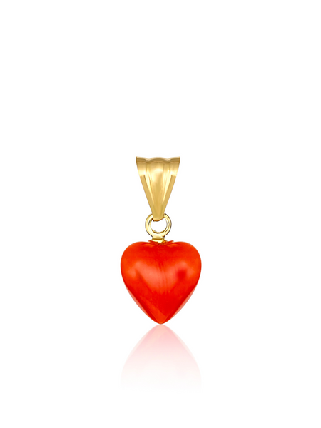 Sienna Coral 18K Gold Heart | Bella Luck Charms | Bella Luck Charms