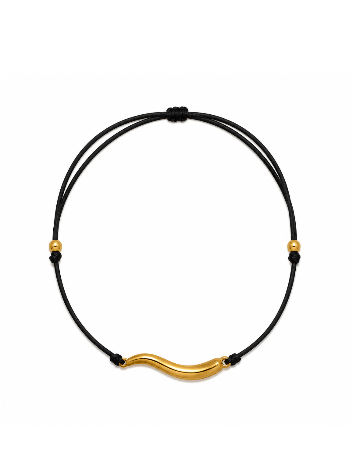 Stromboli Black String Gold Cornicello Bracelet | Bella Luck Charms