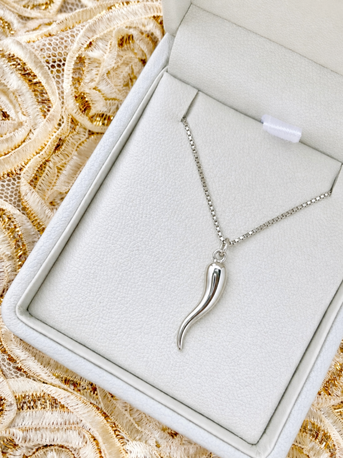 Siracusa Silver Cornicello Necklace Set | Bella Luck Charms