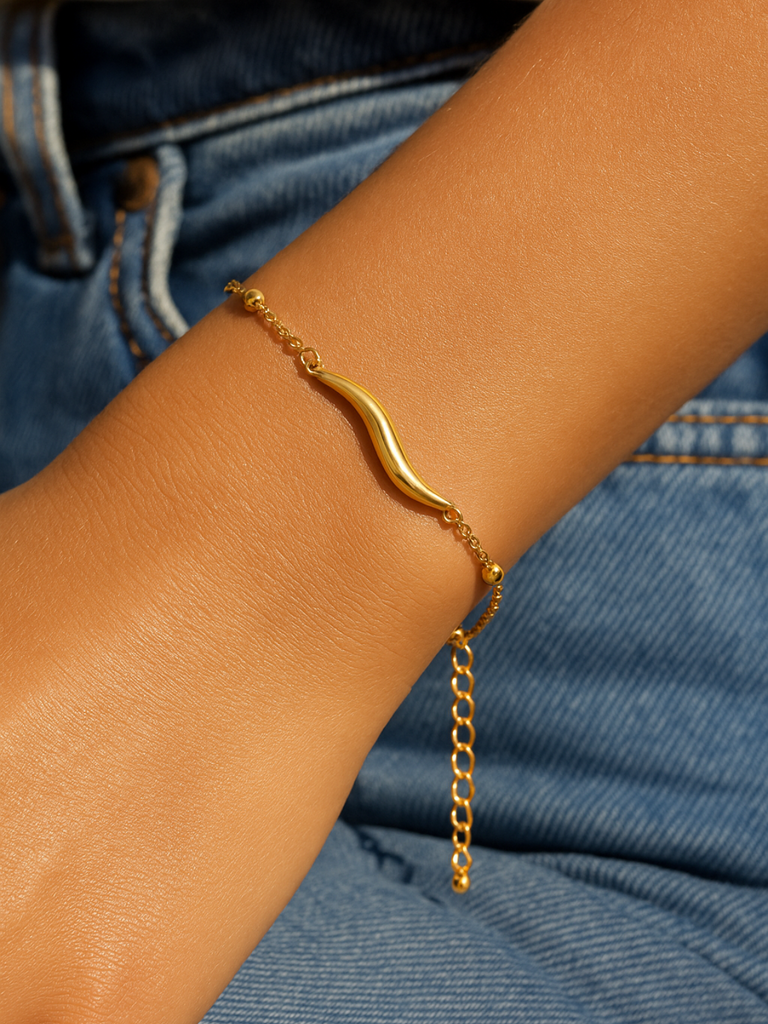Sorrento Sole Gold Cornicello Bracelet | Bella Luck Charms