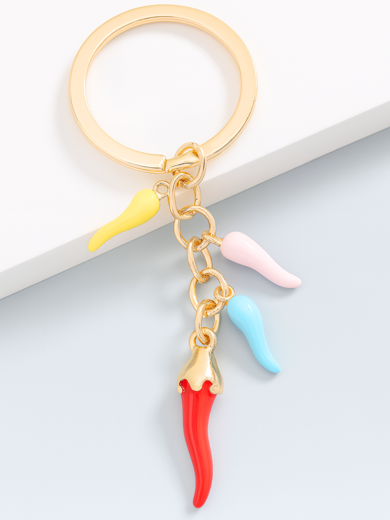Cornicello Multicolor Protection Keyring | Bella Luck Charms