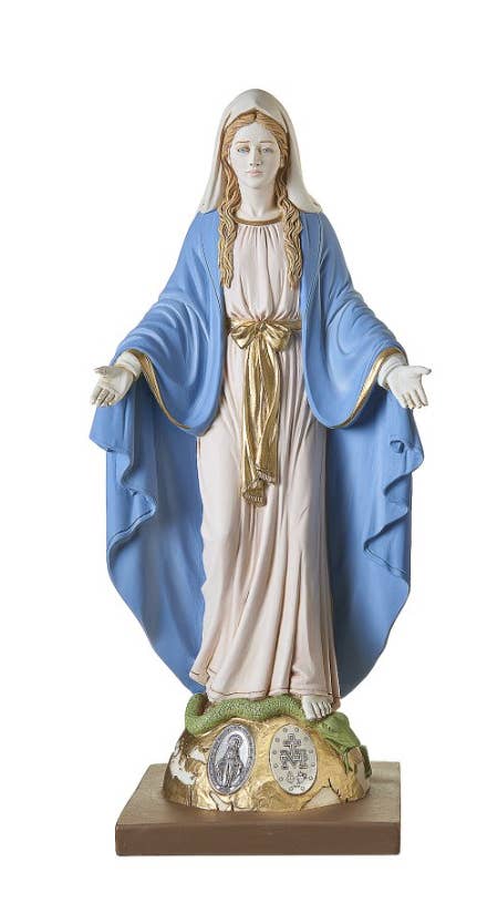 Miraculous Madonna Blue Statue with Medals | Bella Luck Charms