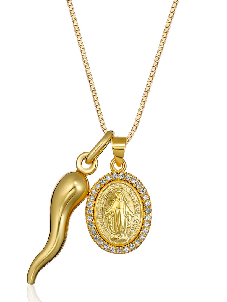 Gold cornicello pendant deals