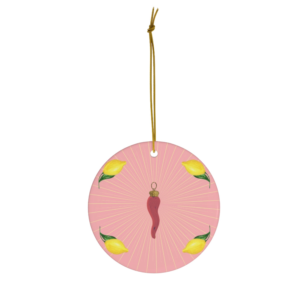 Cornicello Pink and Lemon Charm Ornament | Bella Luck Charms