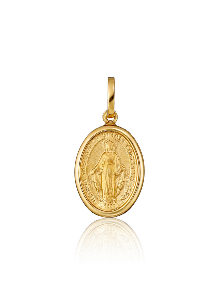 18K Gold Miraculous Madonna Pendant | Bella Luck Charms
