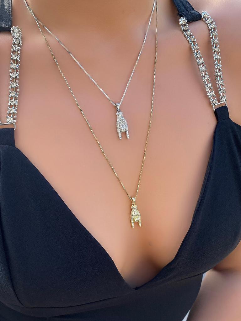 Monza Diamante Mano Cornuto Hand Necklace | Bella Luck Charms